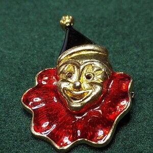 Unbranded Pin Brooch clown head 1 1/2"